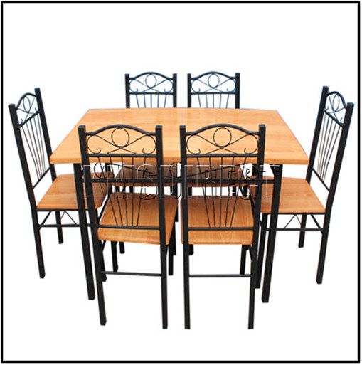 Metal Dining Chairs Wood Table