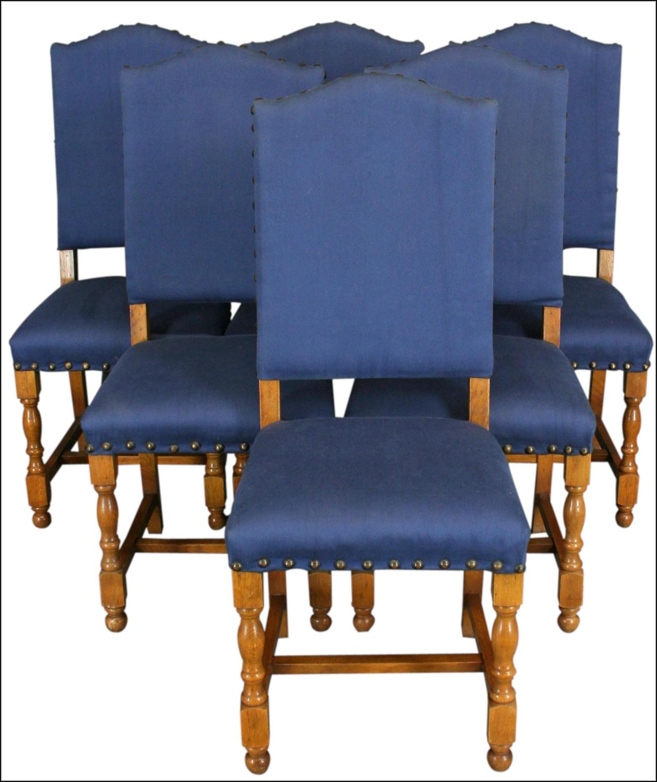 Blue Upholstered Dining Room Chairs