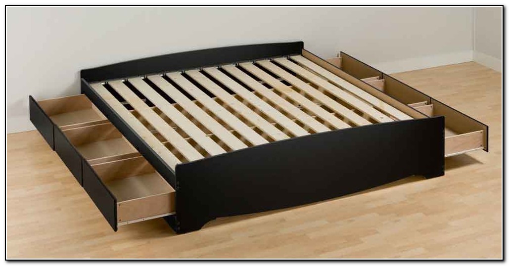 King Platform Bed Frame With Storage