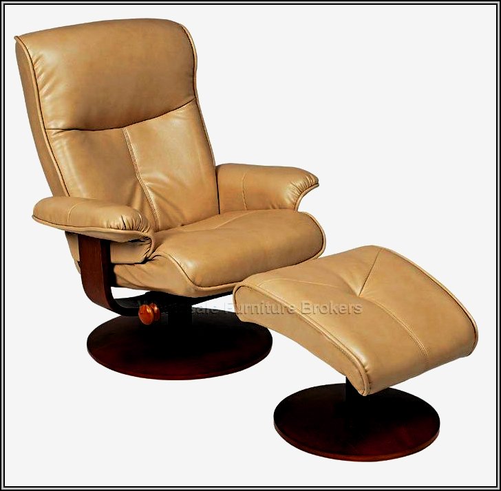 Leather Chair And Ottoman Set