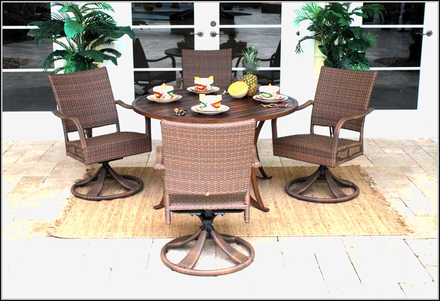 Patio Bar Set With Swivel Chairs
