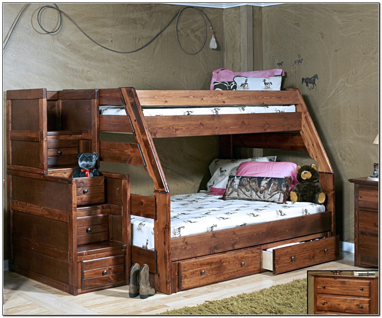 Twin Over Full Bunk Bed With Stairs And Storage