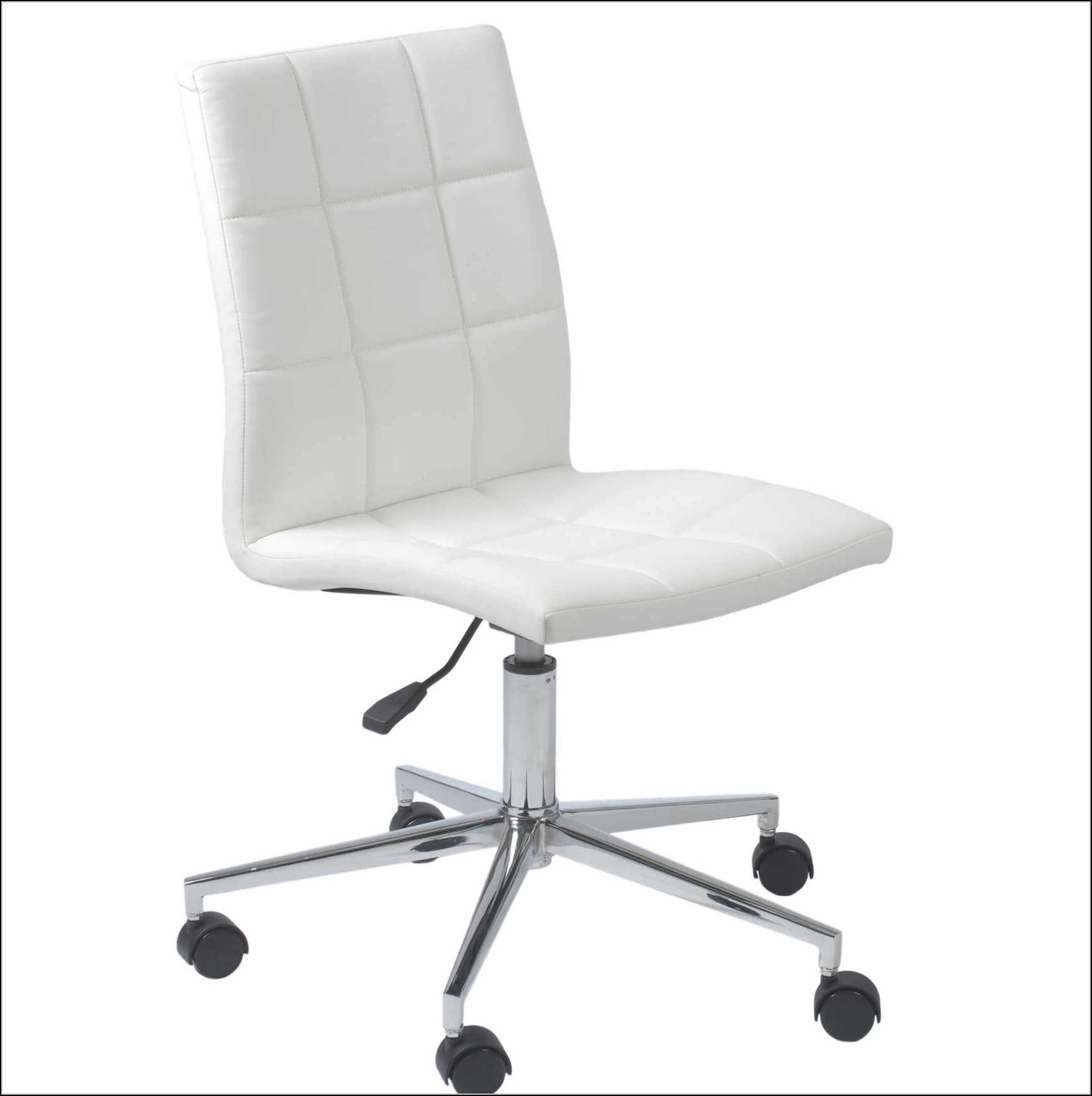 White Desk Chair No Wheels