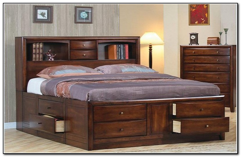 Bed With Storage In Headboard