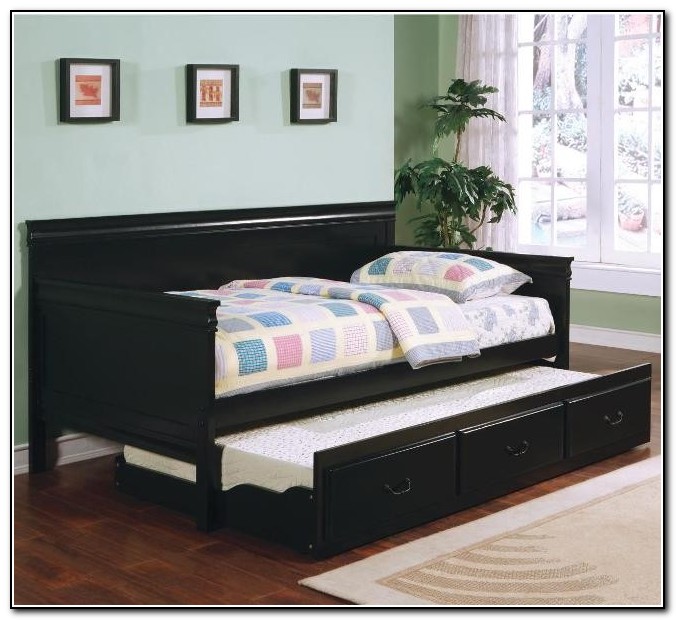 Black Twin Trundle Bed