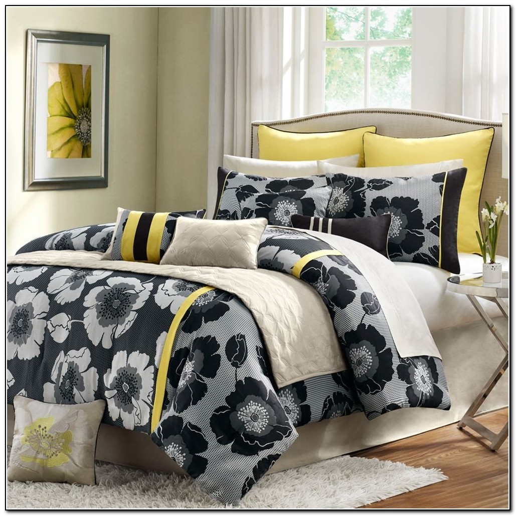 Black Yellow And Gray Bedding