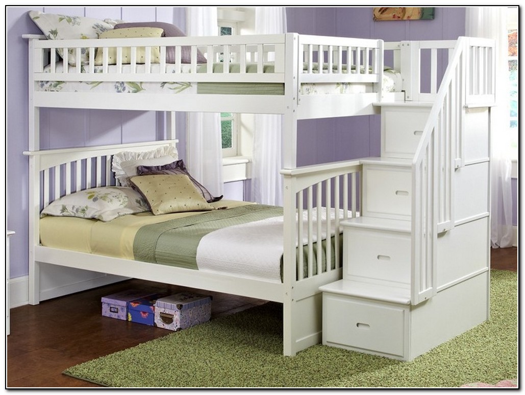 Bunk Bed With Stairs White