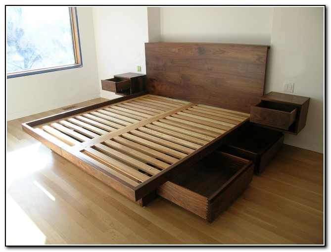 King Size Platform Bed With Drawers Plans