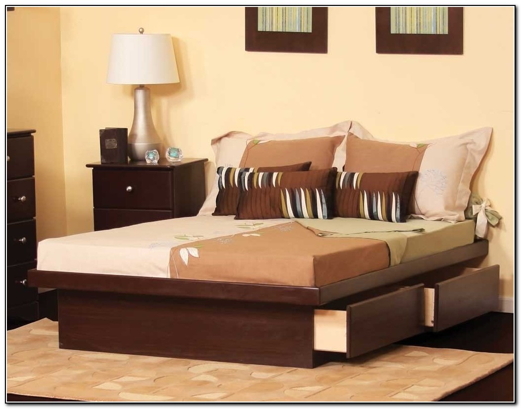 King Size Platform Bed With Drawers