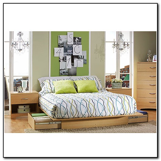 Queen Platform Bed Frame With Drawers