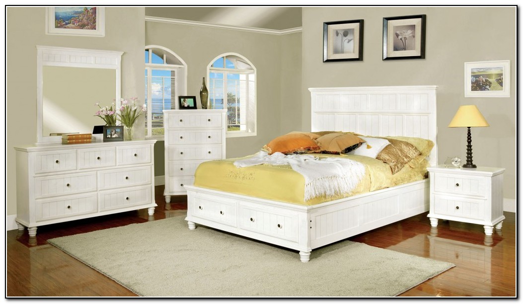 Queen Storage Bed White