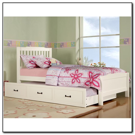 Twin Bed With Trundle White