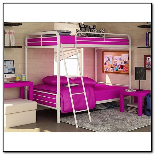 White Metal Bunk Beds Twin Over Twin