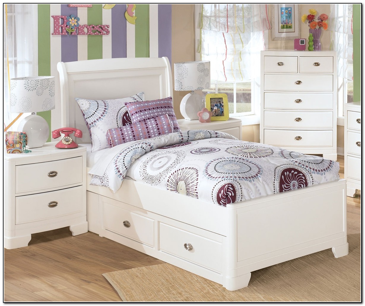 White Twin Bed For Girl