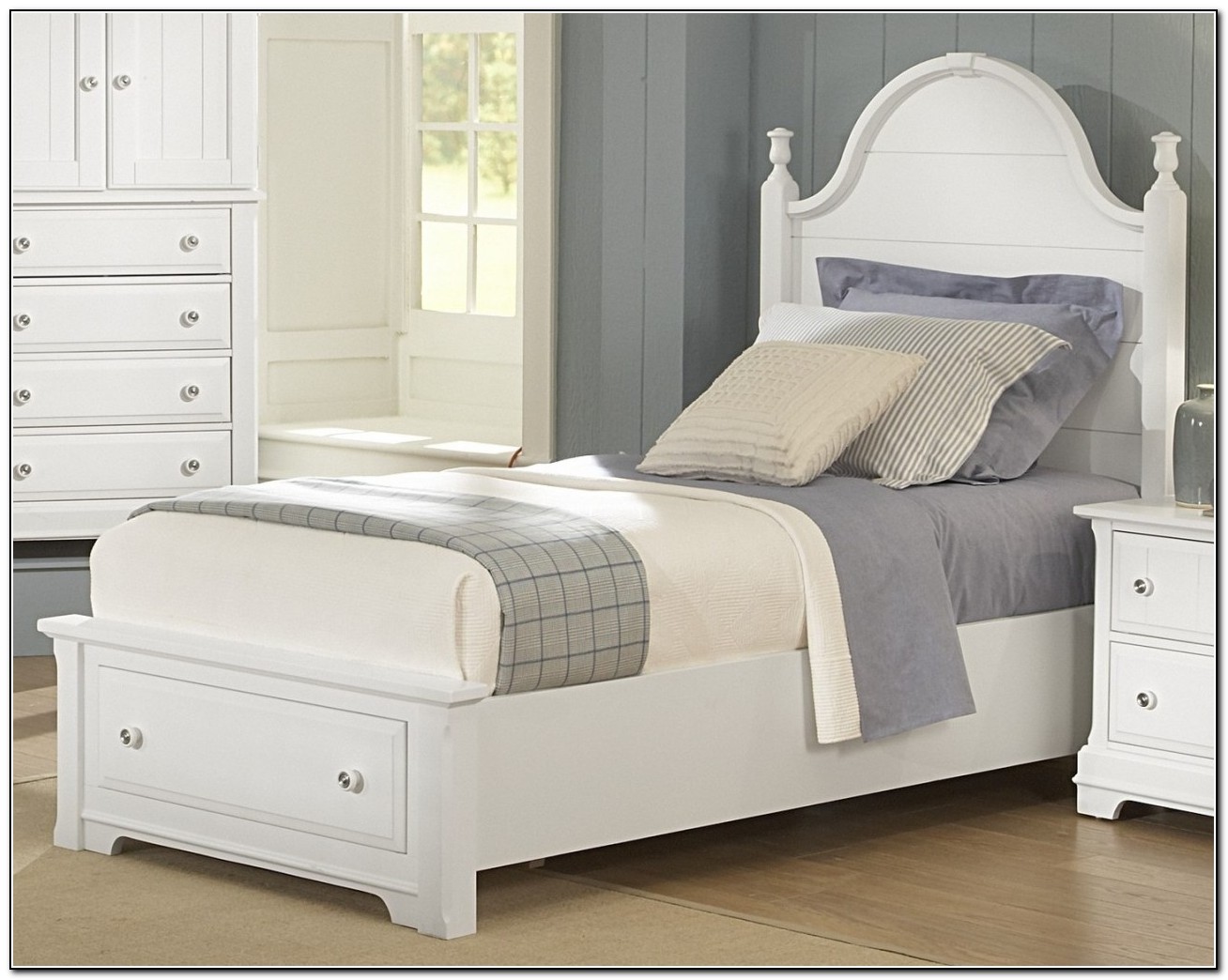 White Twin Bed With Storage