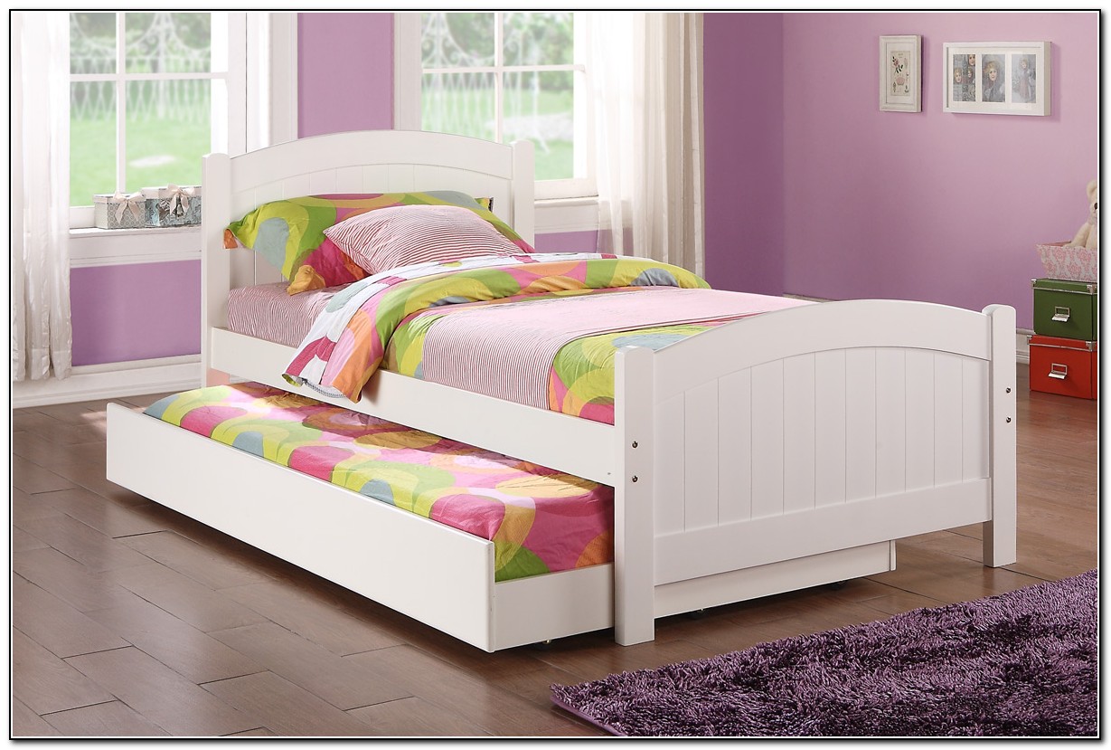 White Twin Bed With Trundle