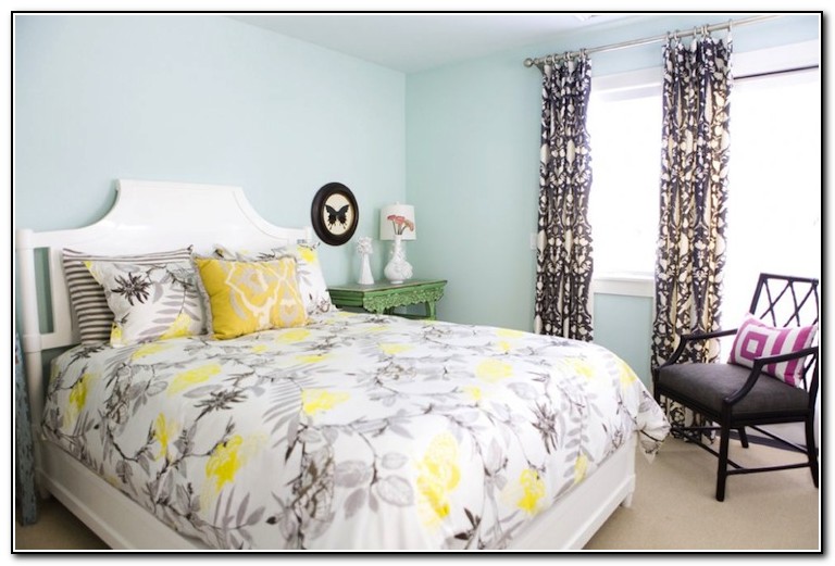 White Yellow And Gray Bedding