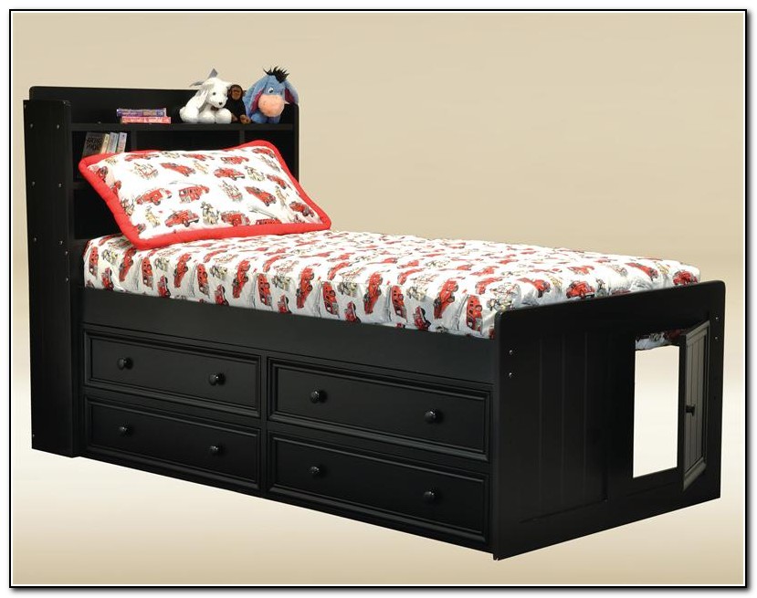 Black Twin Captains Bed