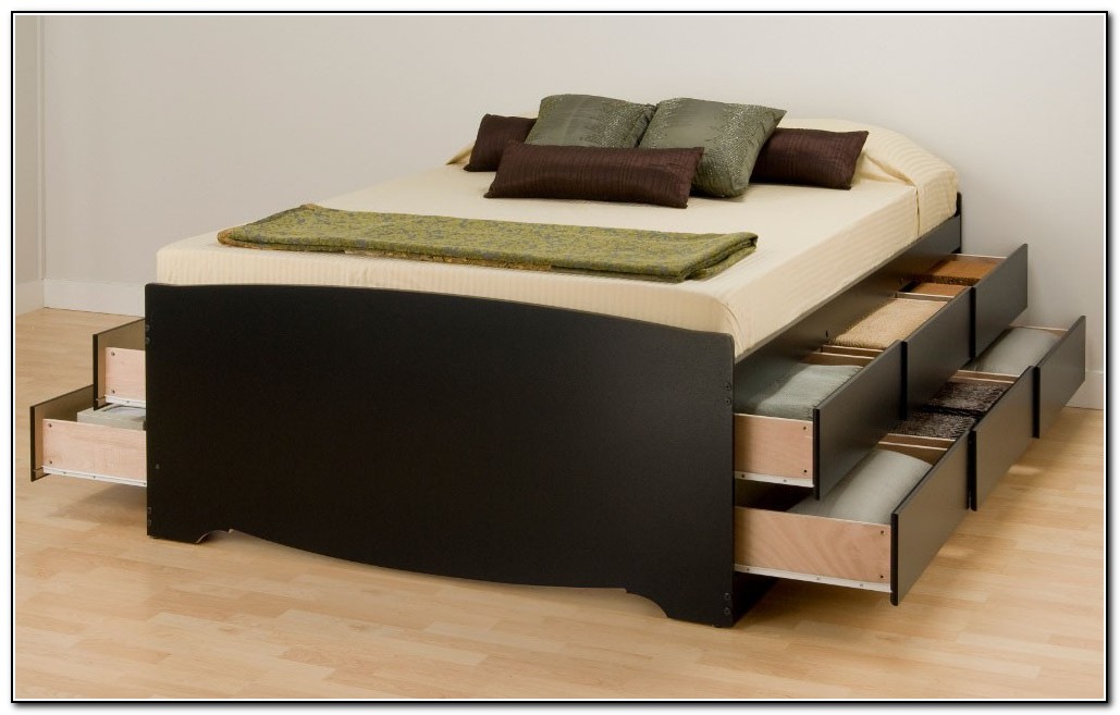 Full Platform Bed With Drawers