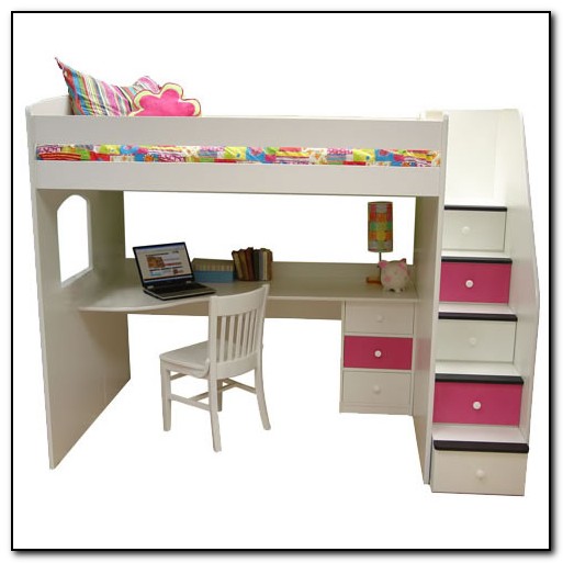 Full Size Loft Bed With Desk Underneath