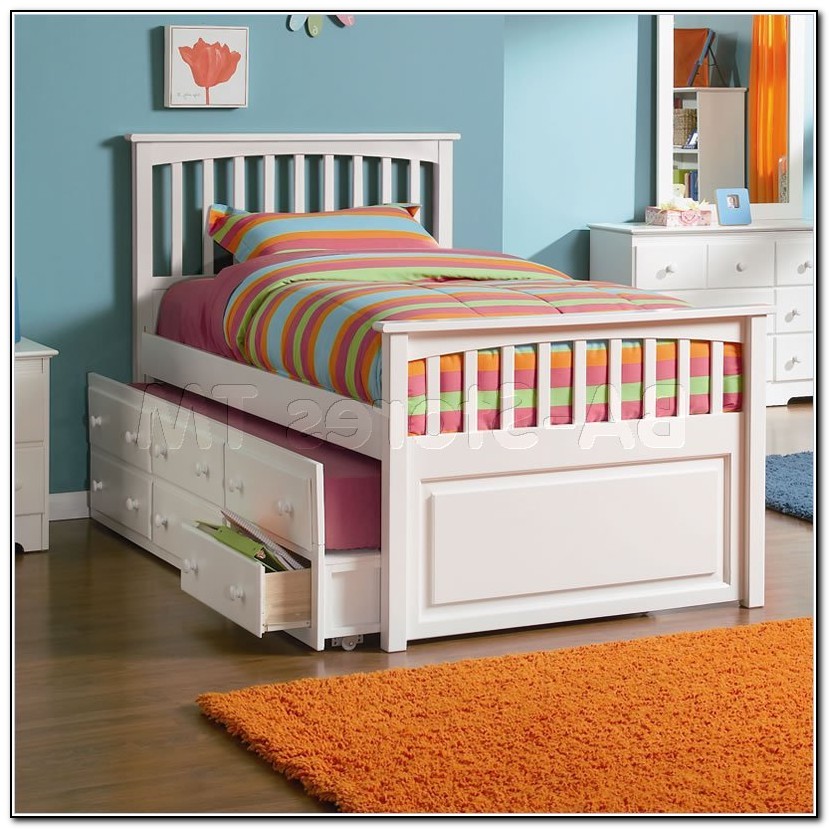 Full Size Trundle Bed With Storage Drawers