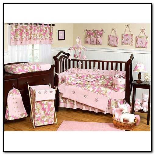 Hot Pink Camo Crib Bedding