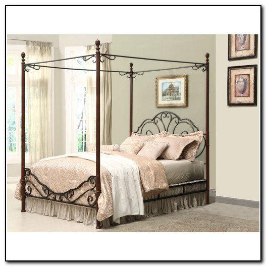 King Canopy Bed Metal