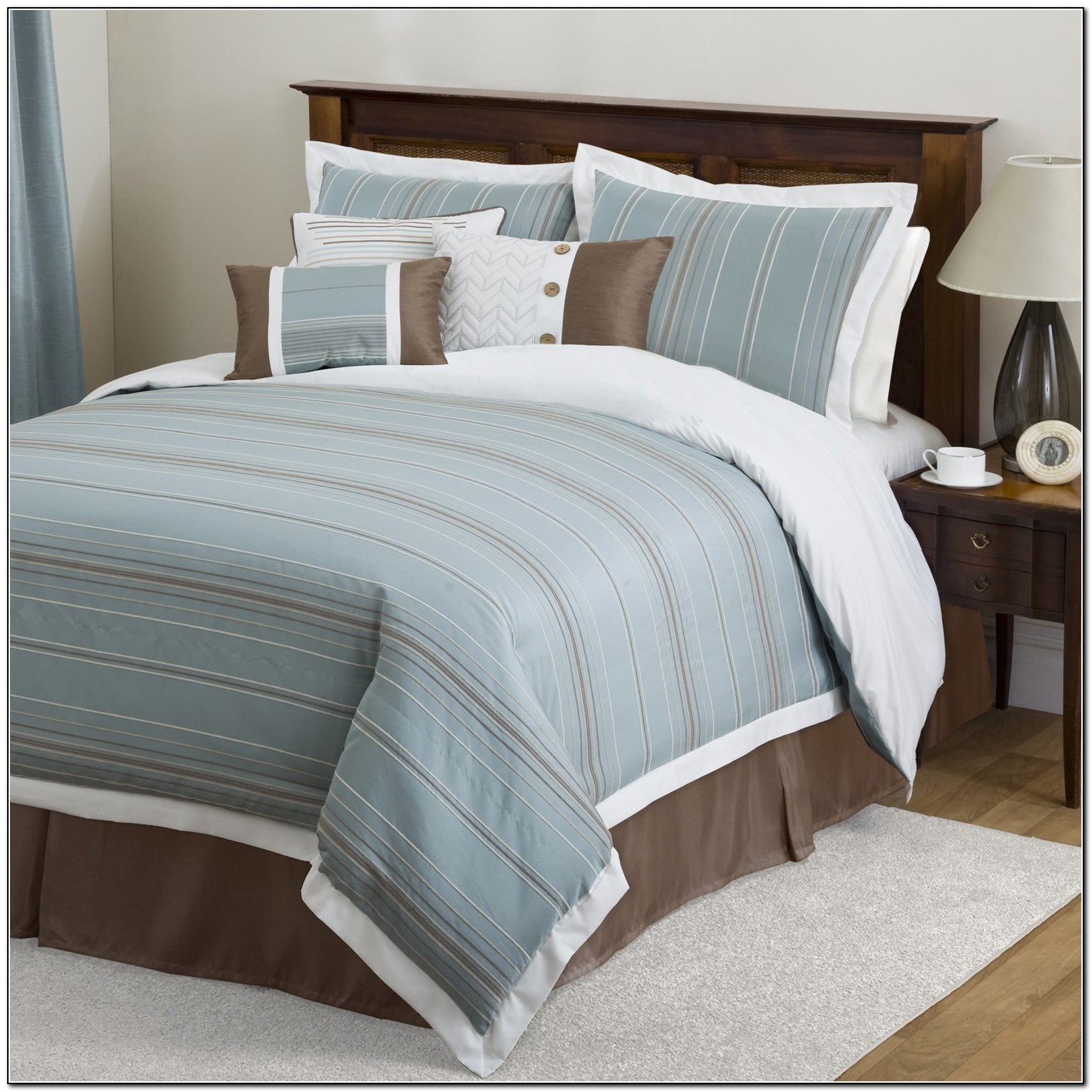 Light Blue And Brown Bedding
