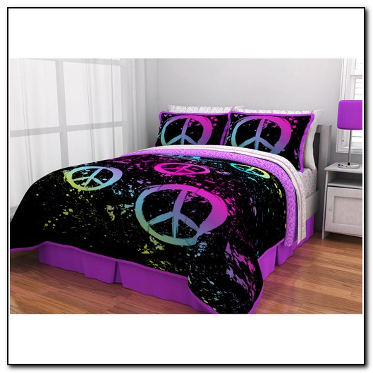 Purple Peace Sign Bedding