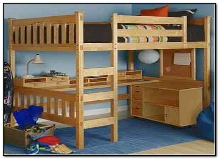 Queen Bunk Bed With Desk Underneath