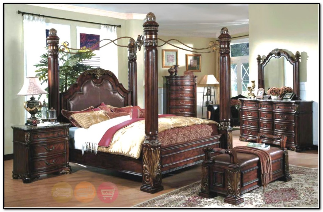 Queen Canopy Bed Set