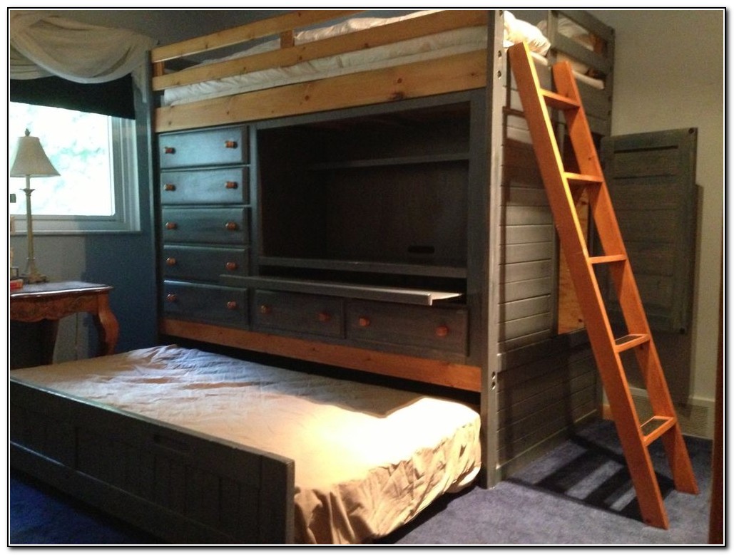 Wood Bunk Beds With Desk And Dresser
