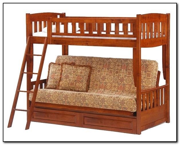 Wood Bunk Beds With Futon