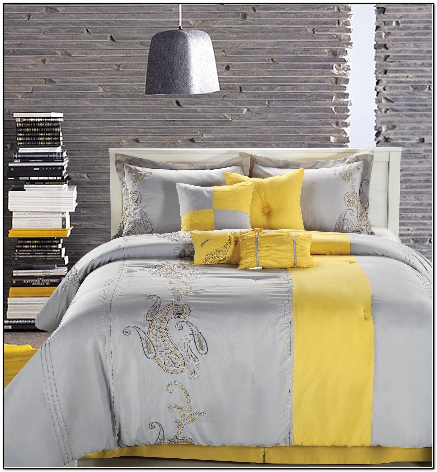 Yellow And Grey Bedding King