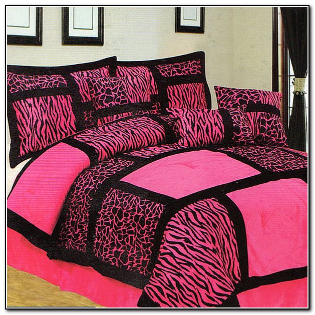 Black And Pink Zebra Bedding