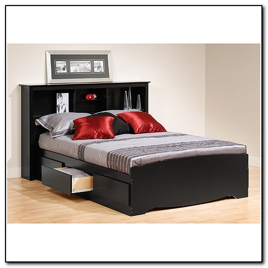 Black Platform Bed With Storage