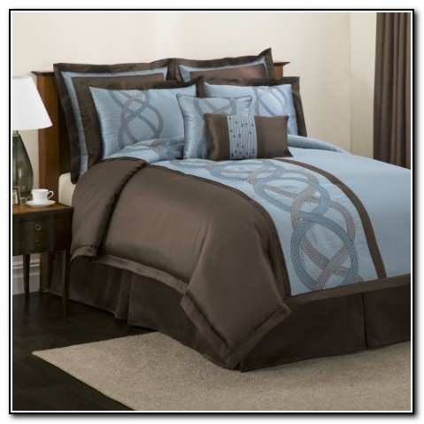 Brown And Blue Bedding Set