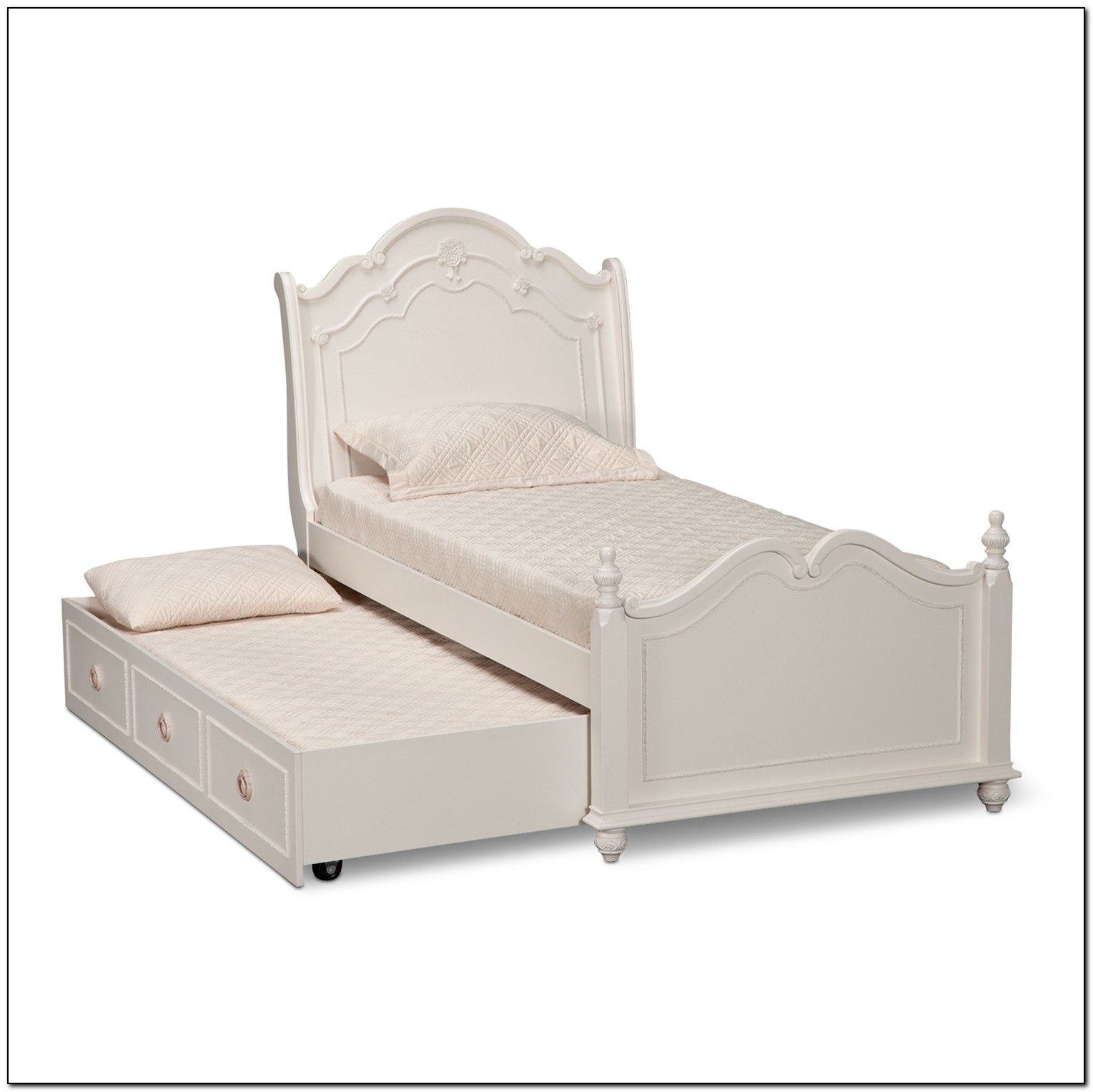 Full Bed With Trundle White