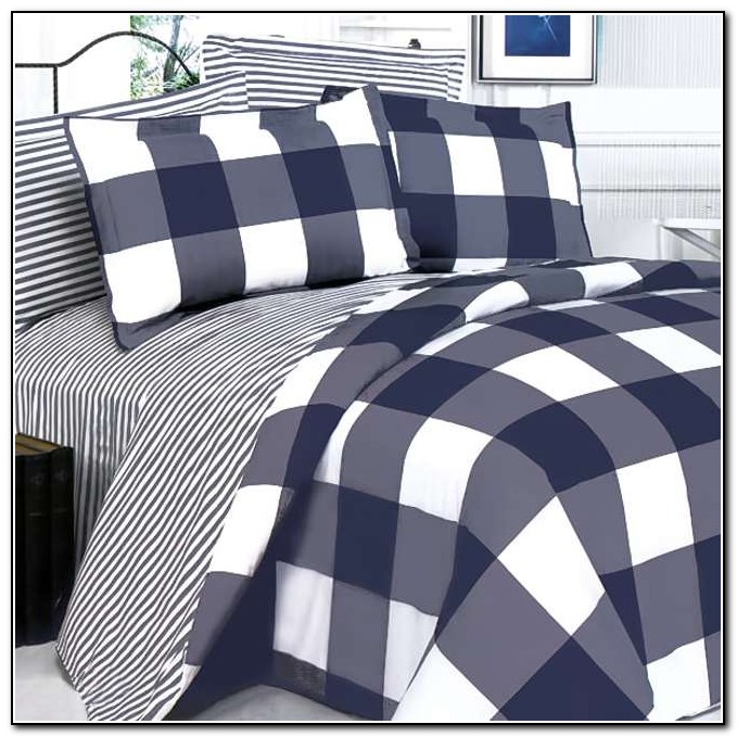 Navy And White Bedding King
