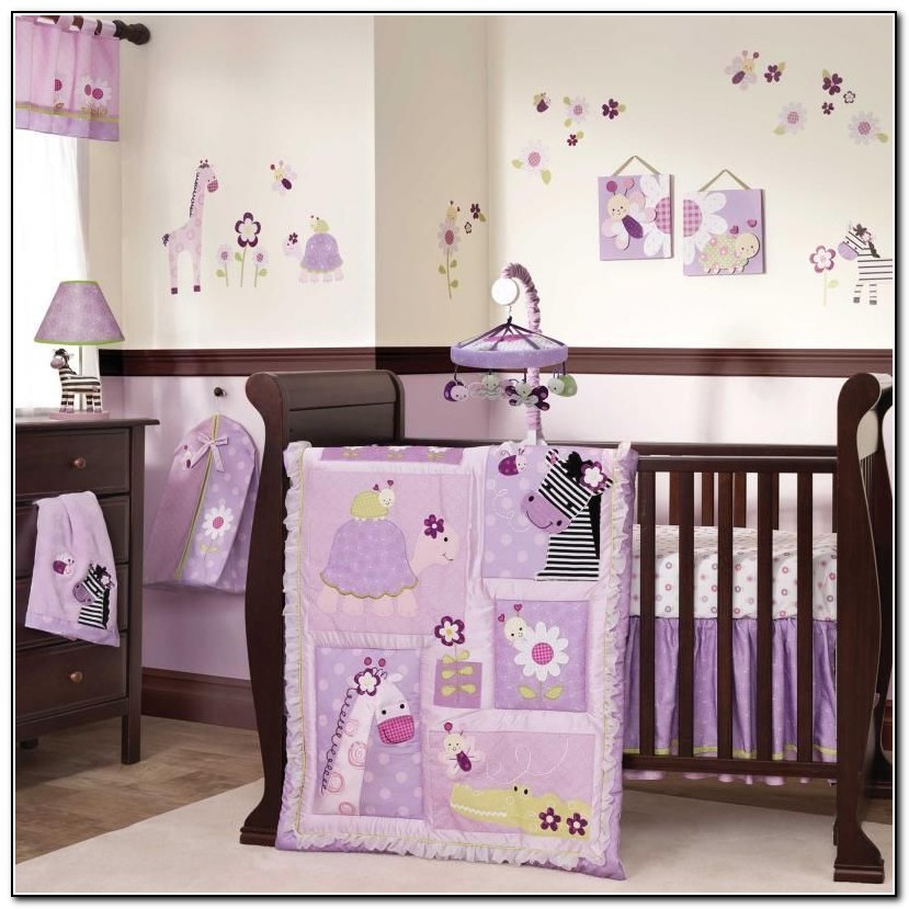 Purple Giraffe Baby Bedding