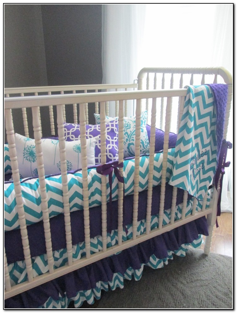 Teal And Purple Baby Bedding