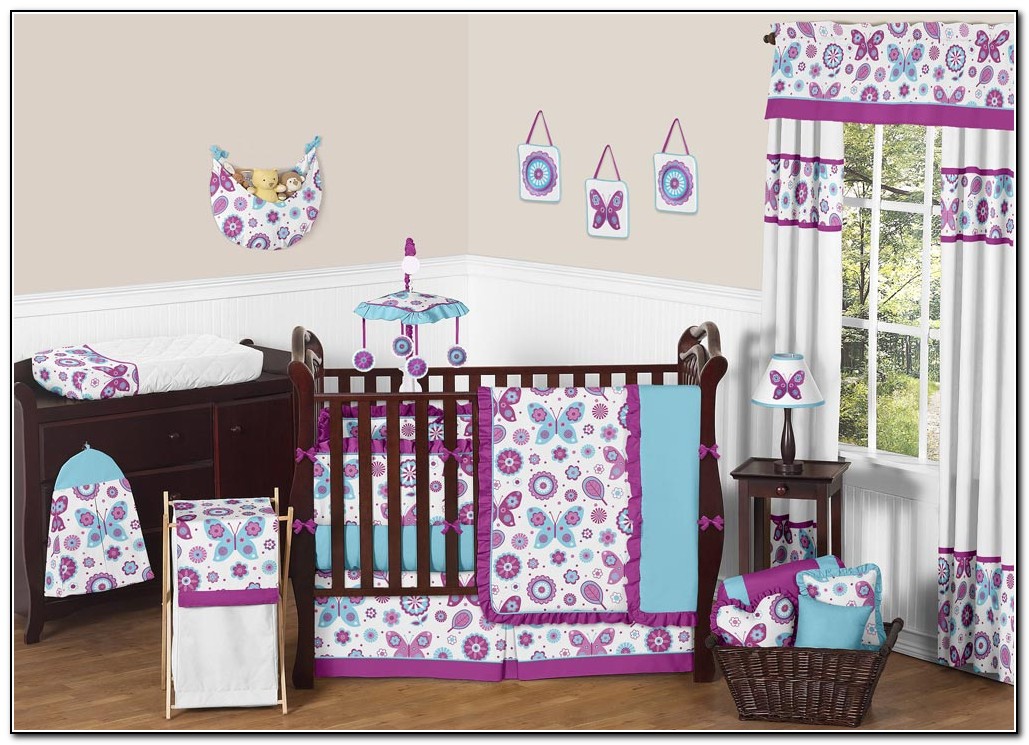 Turquoise And Purple Baby Bedding