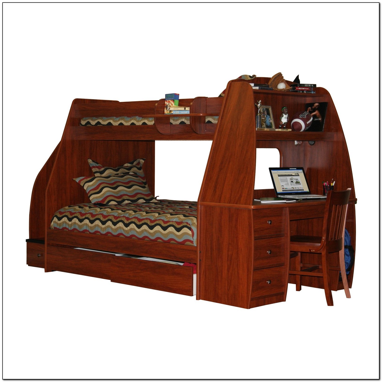 Twin Over Full Bunk Bed With Stairs And Trundle