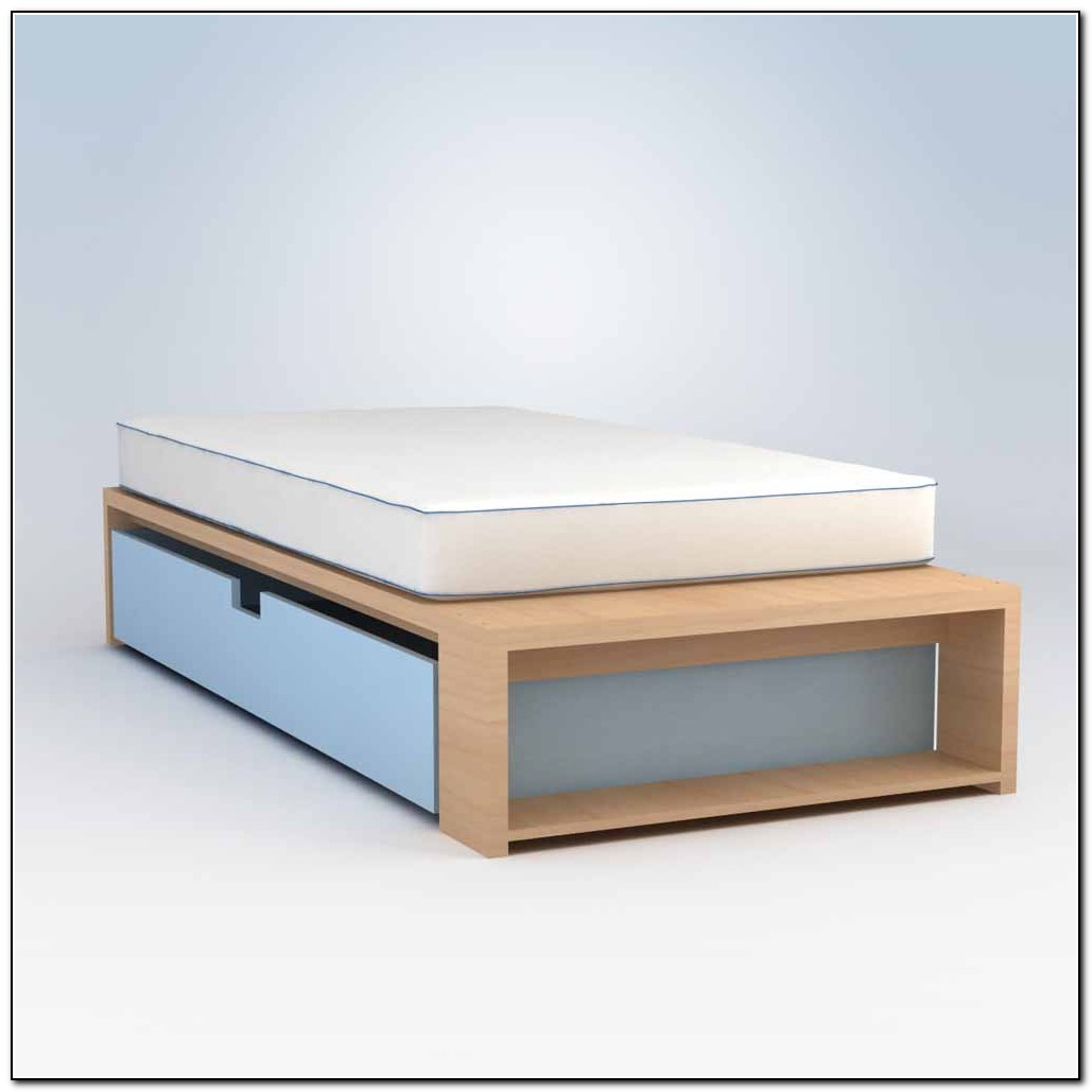 Twin Platform Bed Frame With Trundle