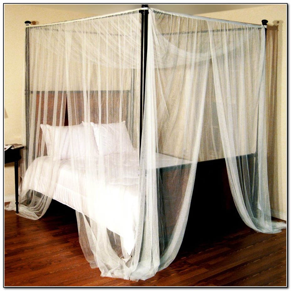 White Canopy Bed Curtains