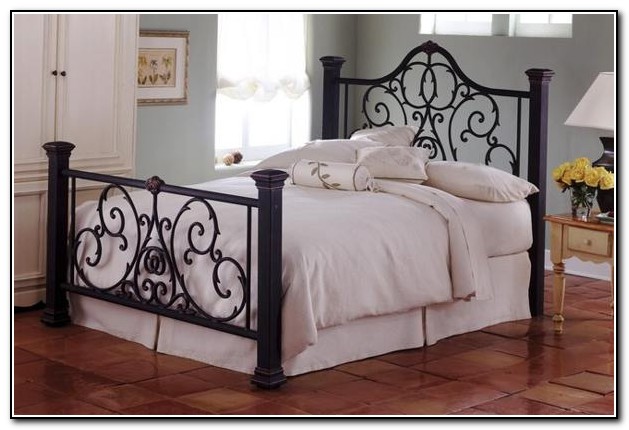 Wrought Iron Bed Ideas / Dazzling king quilt sets in Bedroom Beach Style with ... / Vintage wrought iron garden gate patio lawn by vintagequiltshop, $119.99.