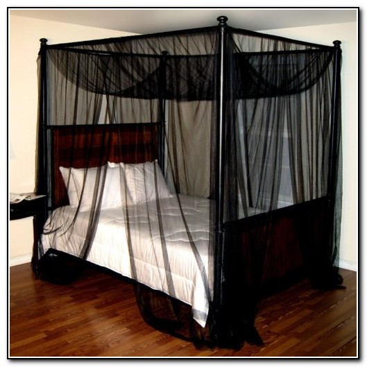 Black Canopy Bed Curtains