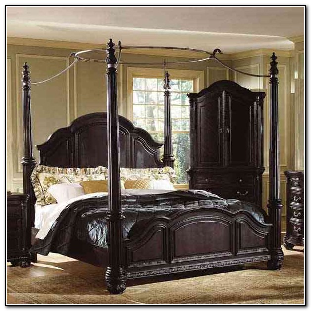 Black Canopy Bed Frame Full