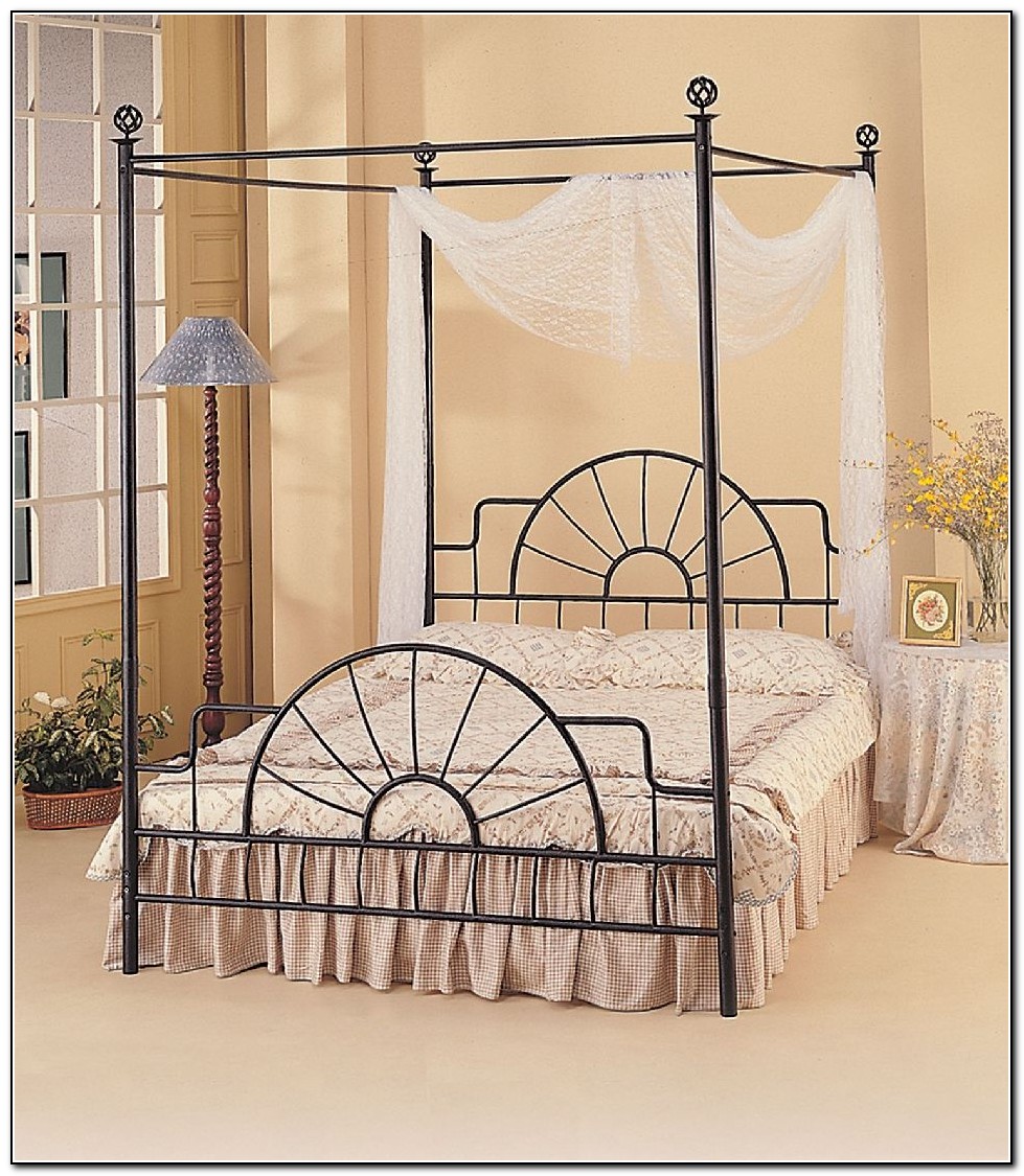 Black Canopy Bed Frame Queen