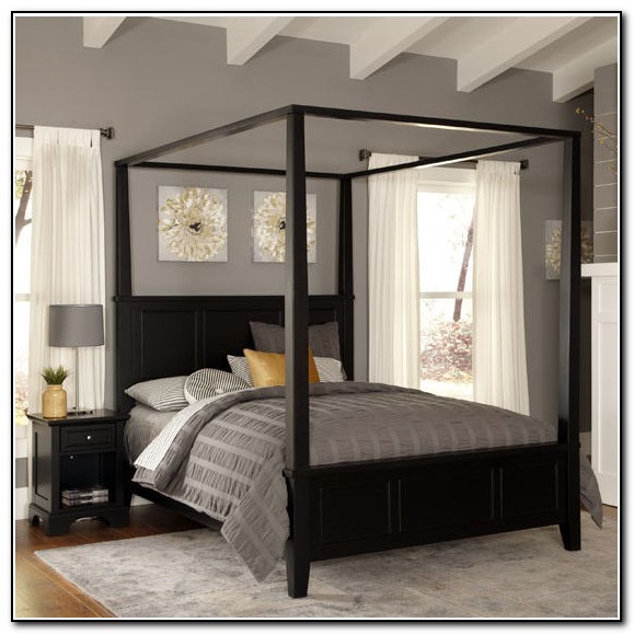 Black Canopy Bed Set